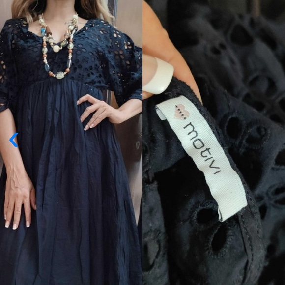 Motivi Embroidered Cotton Dress. Size- M - Picture 4 of 6